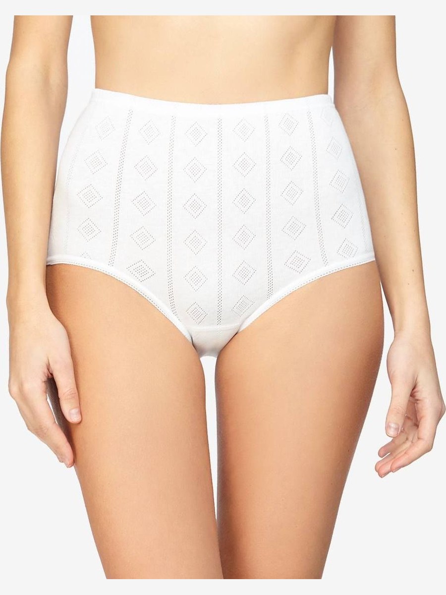 Braguita clásica alta de algodón Avet 23190 en Blanco