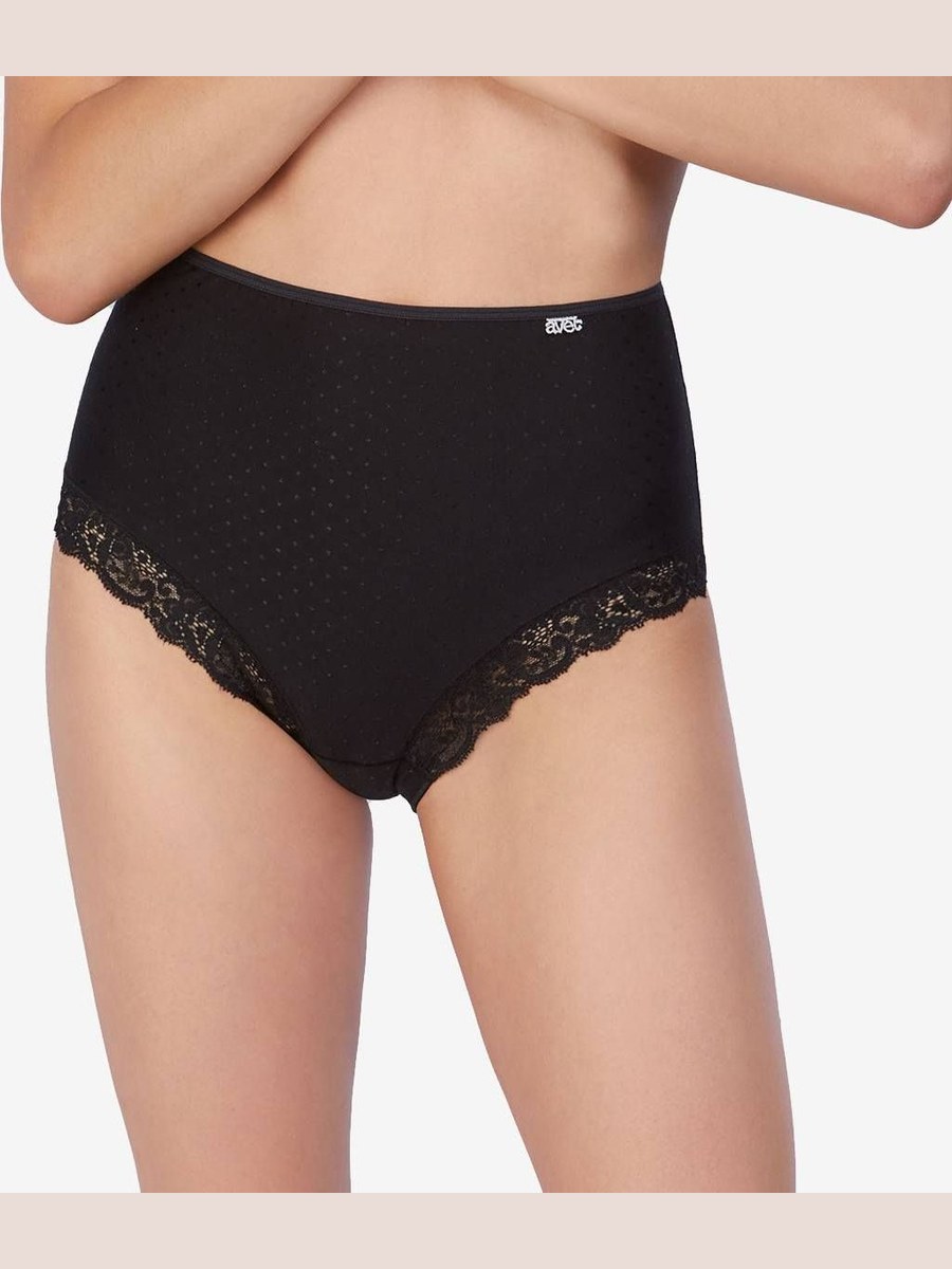 Braguita clásica de jacquard plumeti Avet 31548 en Negro