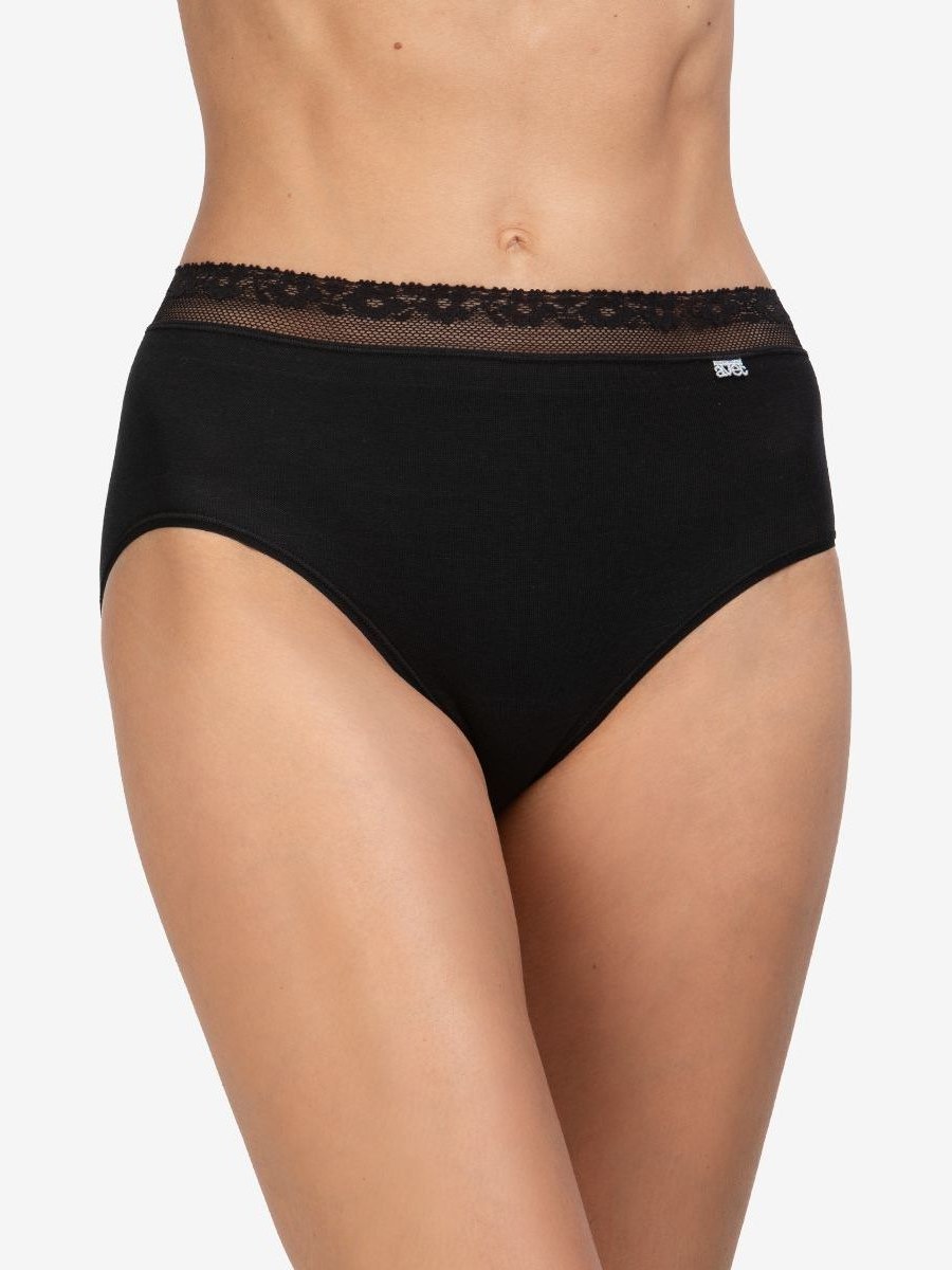 Braguita midi de algodón sin costuras Avet 32002 en Negro
