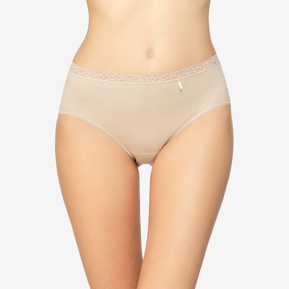 Braguita midi con encaje Avet 32234 en Arena