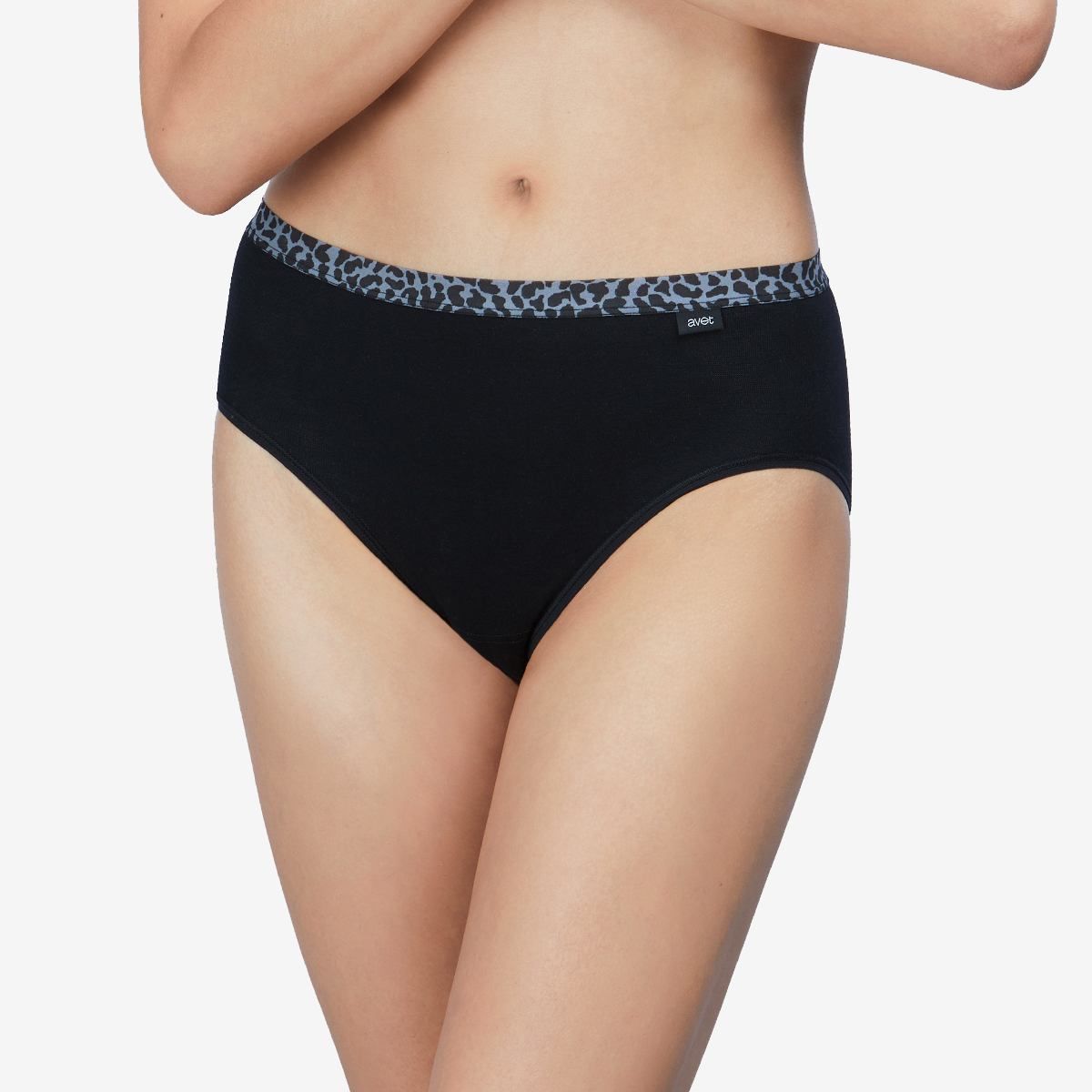 Braguita midi de goma fantasía Avet 32345 en Negro