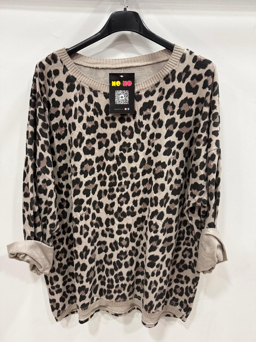 Camiseta Print de leopardo en Beige