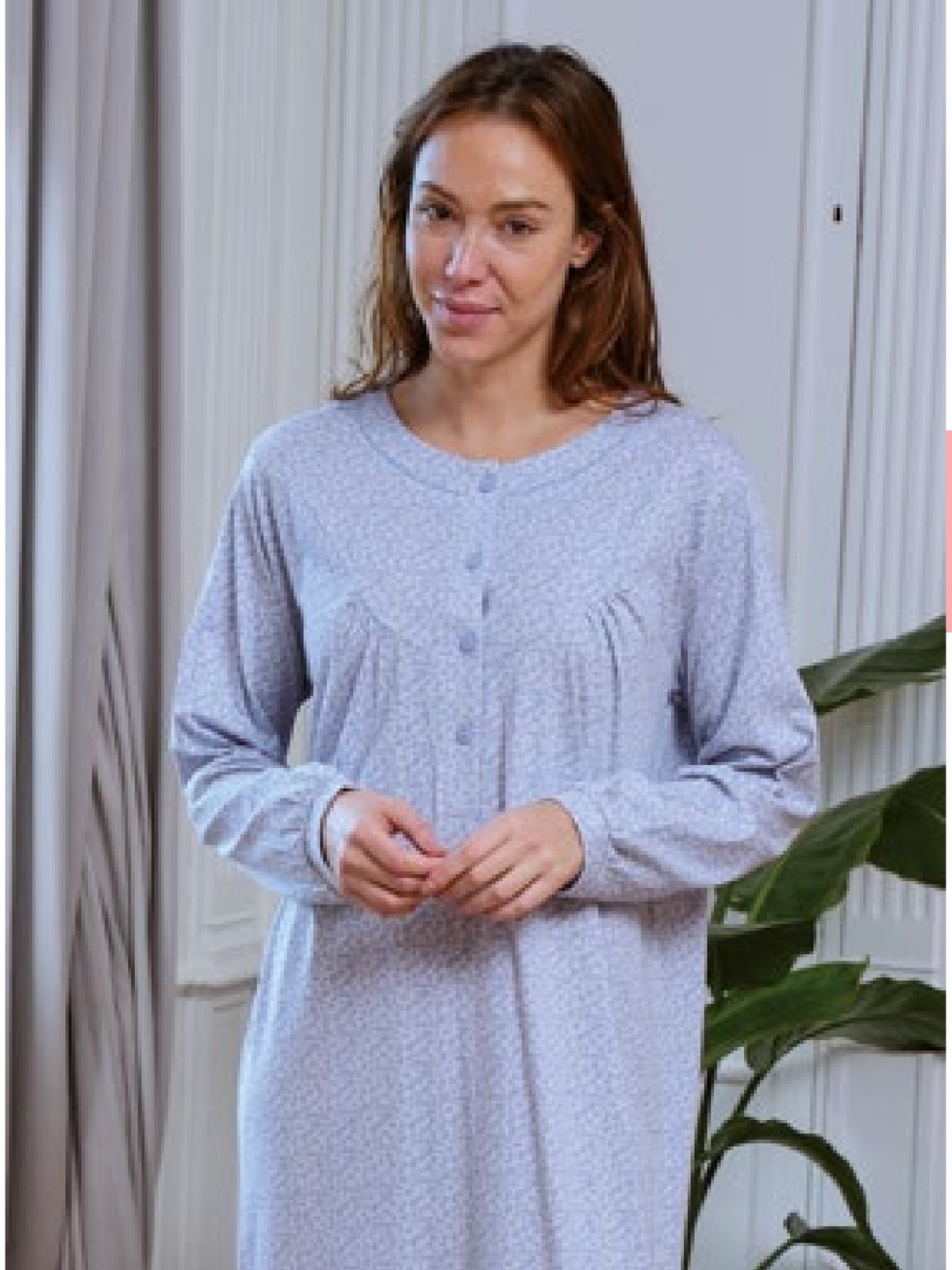 Camisón Lina de Muslher, azul claro estampado