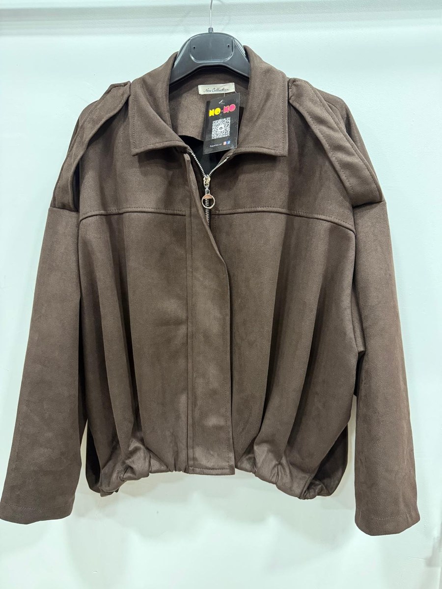 Chaqueta Noa de antelina en Chocolate