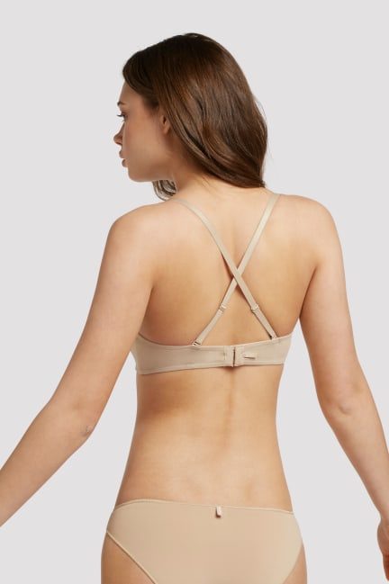 Sujetador sin tirantes desmontable, con aro y foam en Piel
