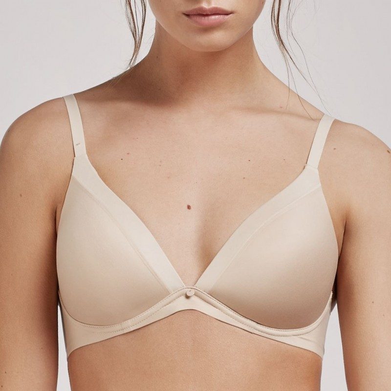 Sujetador triangular sin aros, copa B en Piel