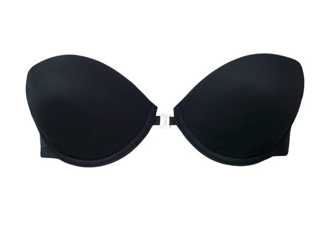 Sujetador sin tirantes de microfibra, con tirantes desmontables en Negro