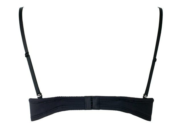 Sujetador liso con aros para escotes en Negro