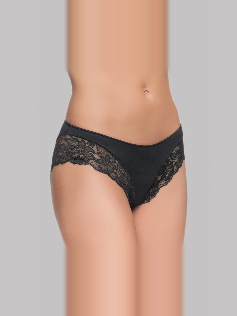 Braga bikini con blonda lateral Naiara 137 en negro