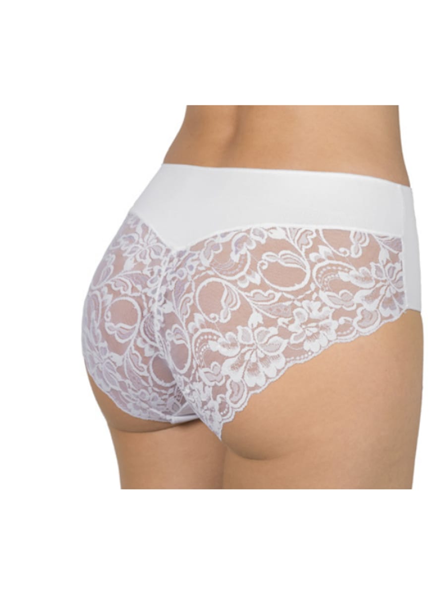 Pack de 2 bragas altas Naiara 478 en blanco, por detrás