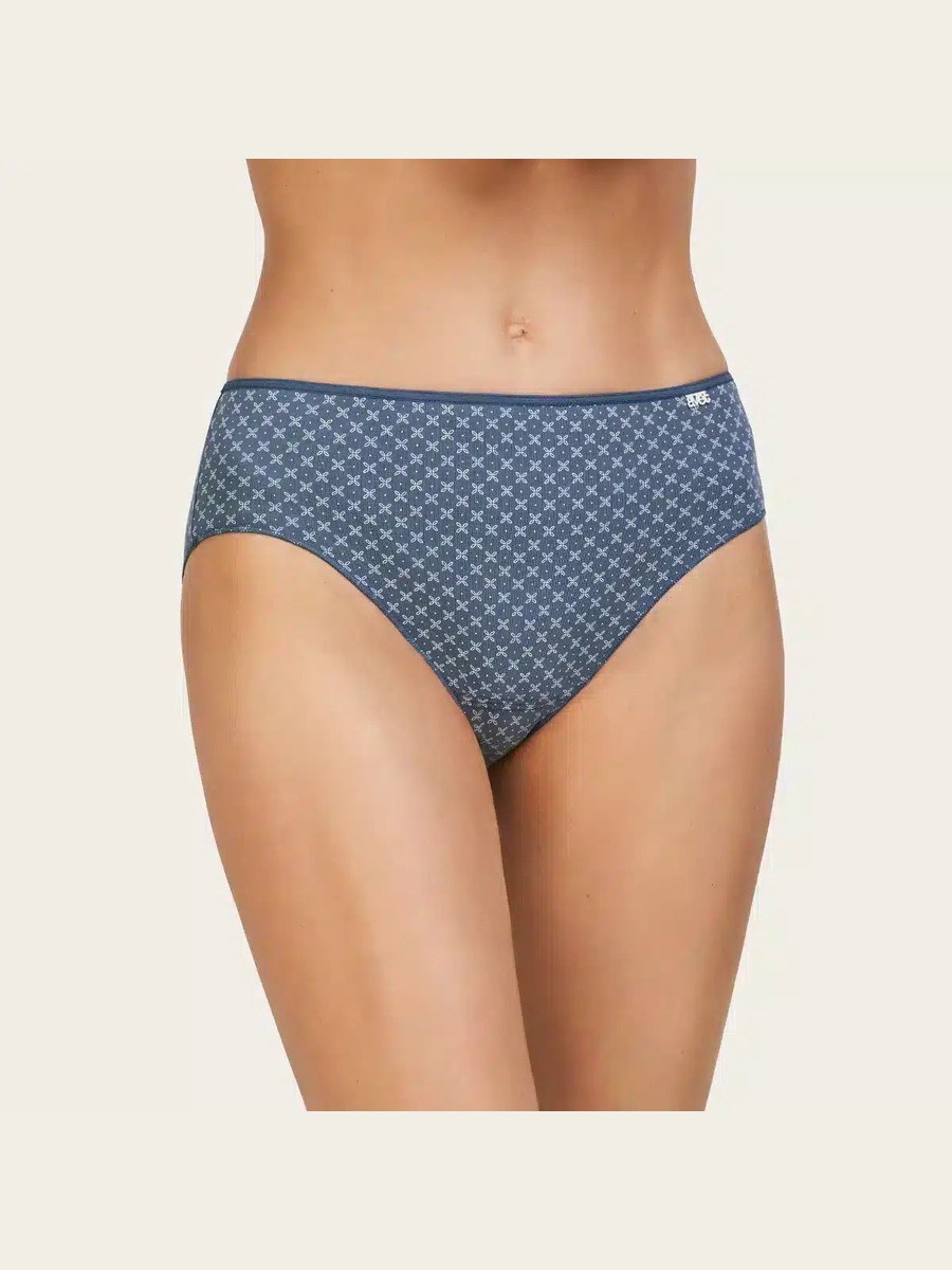 Braguita midi Avet 254 en marino con microestampado de florecitas