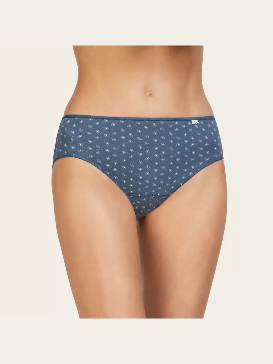 Braguita midi Avet 254 en marino con microestampado de cachemir