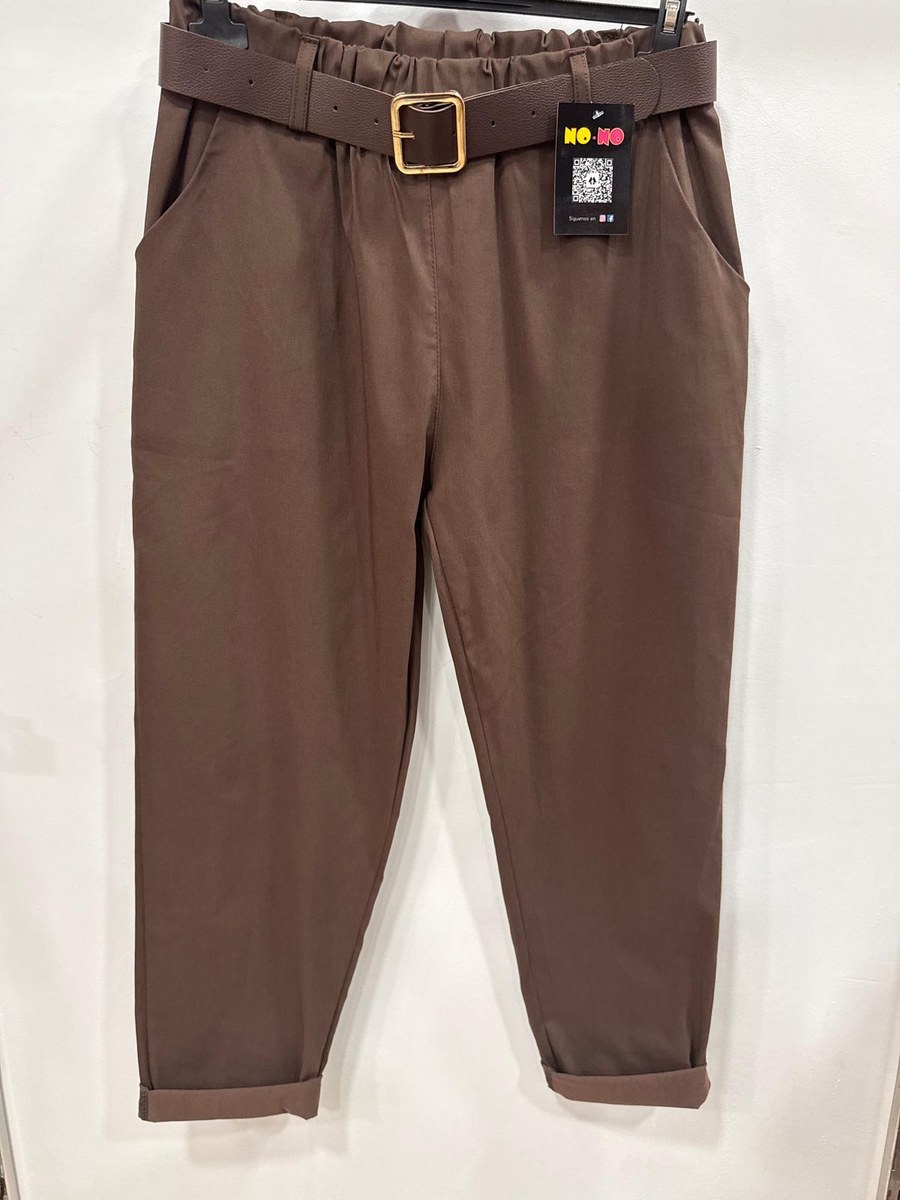 Pantalón Angel con cinturón en Chocolate