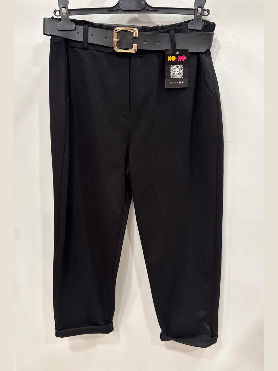 Pantaló de punt amb cinturó 15088 en Negre