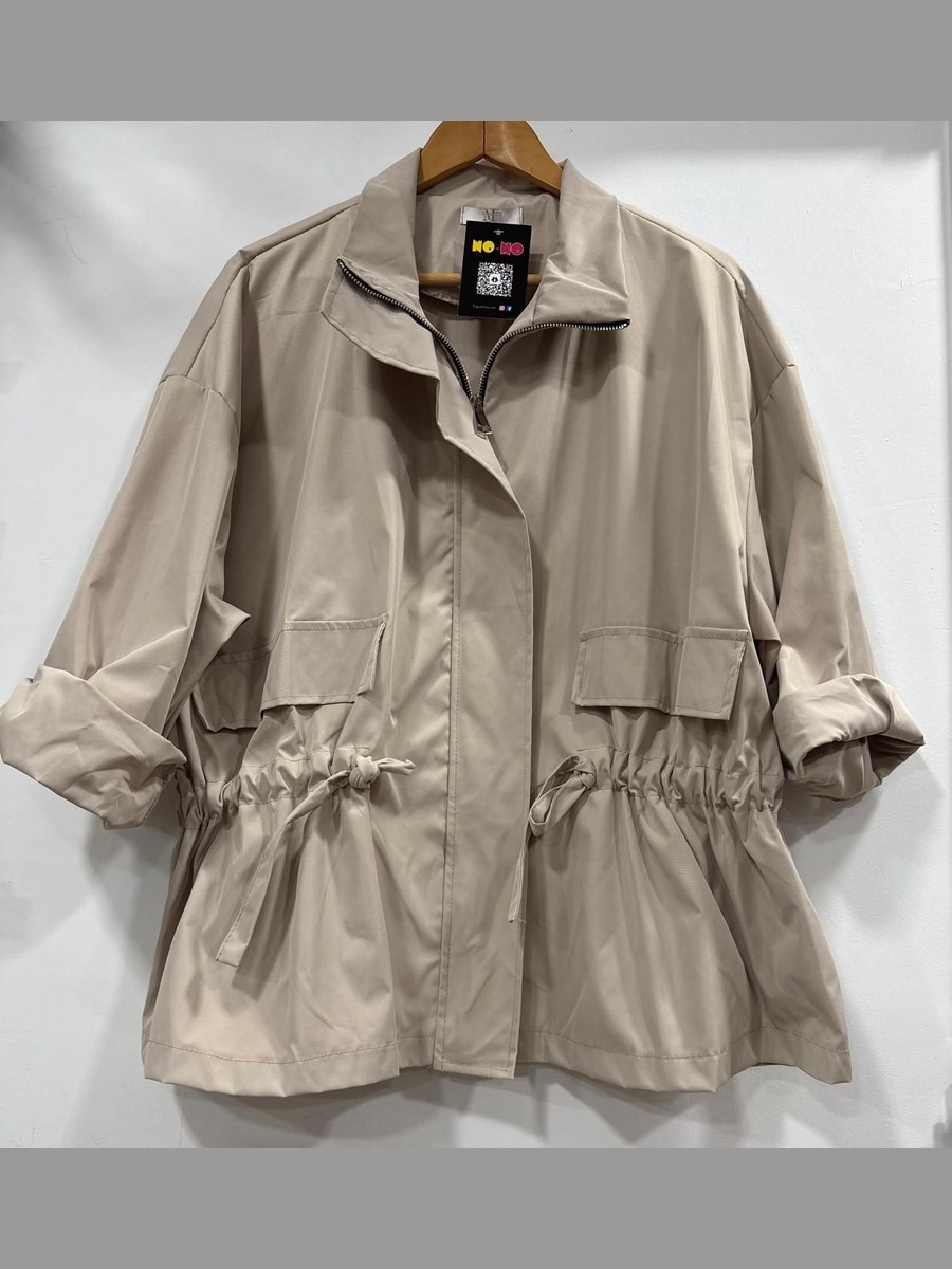 Parka Paula con cordón ajustable en Beige