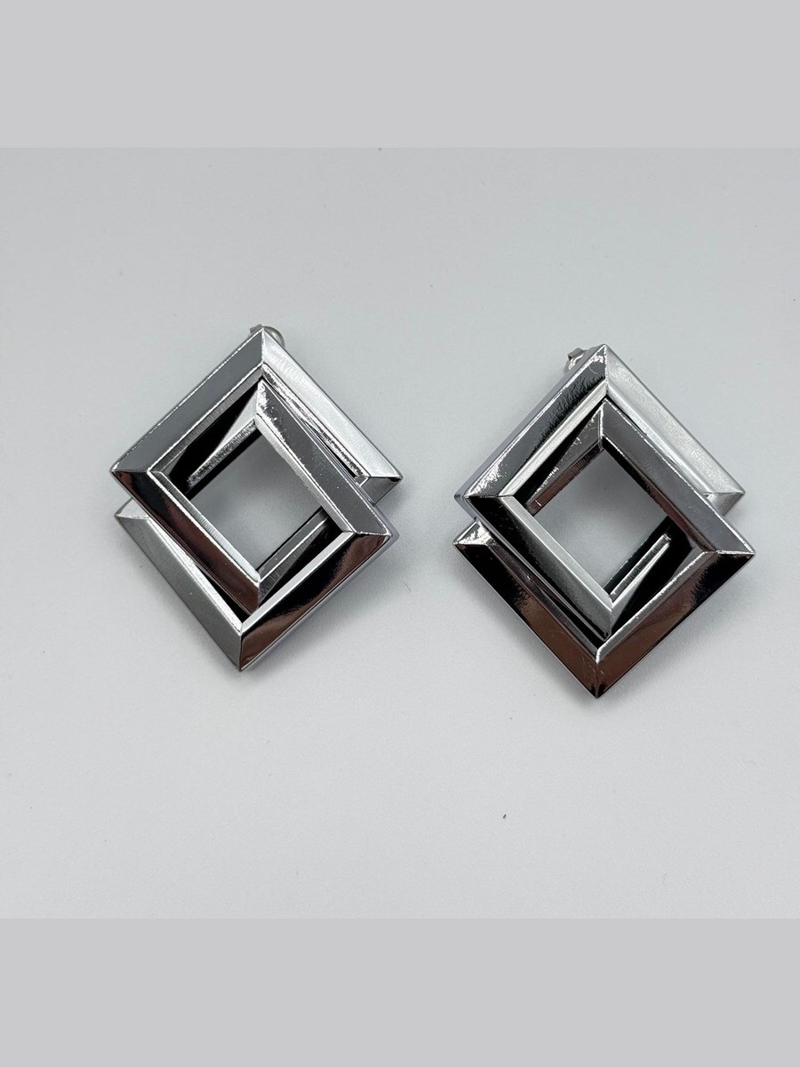 Pendientes Rombo en Plateado