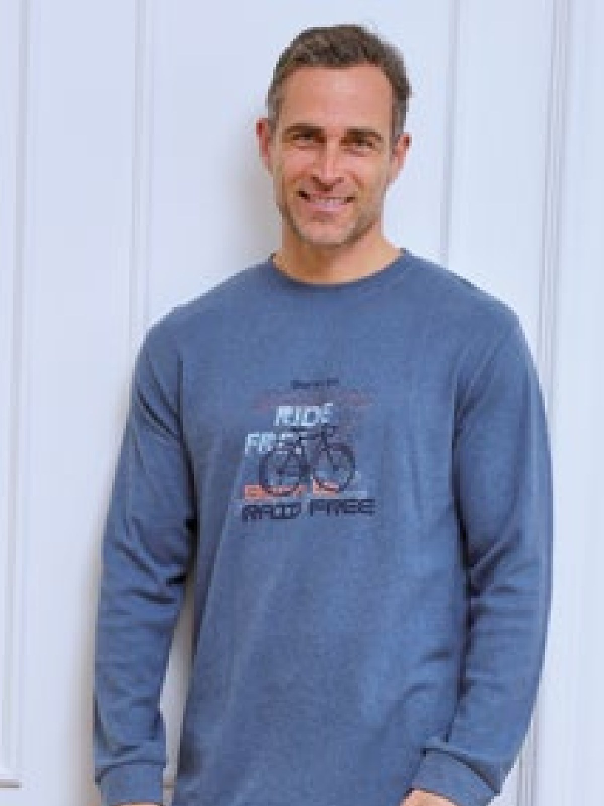 Pijama de hombre Álex de Muslher, azul con bicicletas
