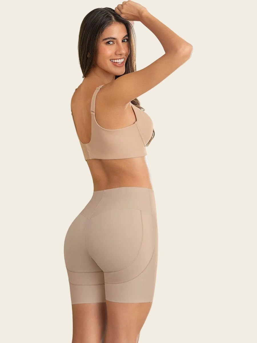 Short de compresión fuerte con efecto levanta glúteos Leonisa en Nude