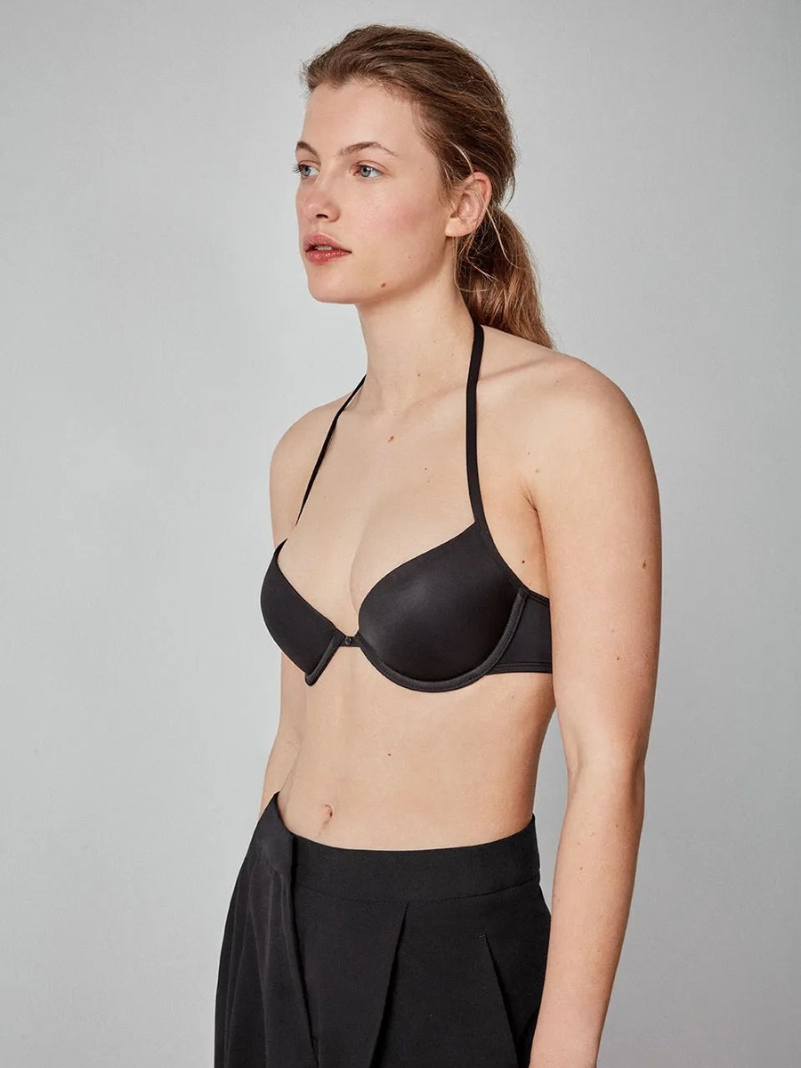 Sujetador push-up con aros y tirantes multiposición Gisela 1/0105 en Negro