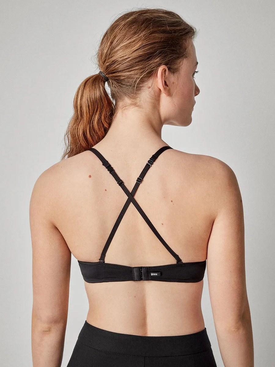 Sujetador push-up con aros y tirantes multiposición Gisela 1/0105 en Negro
